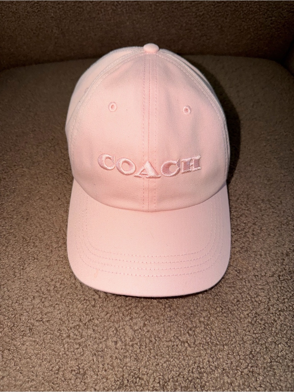 Coach Light Pink Embroidered Logo Baseball Cap - Picture 5 of 5